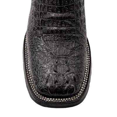 Ferrini Stampede Men's Print Crocodile Boots Handcrafted Black 40493-04 2 40493-04_8  - from alligatorwarehouse.com