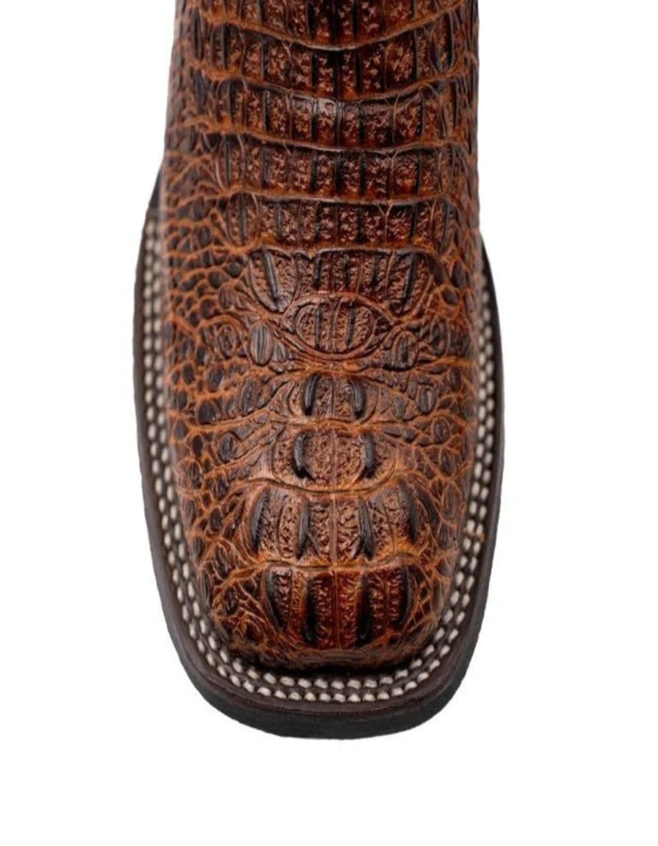 Ferrini Stampede Men's Print Crocodile Boots Handcrafted Sport Rust