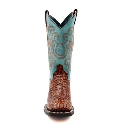 Ferrini Stampede Men's Print Crocodile Boots Handcrafted Sport Rust 40493-23 4 40493-23_8  - from alligatorwarehouse.com