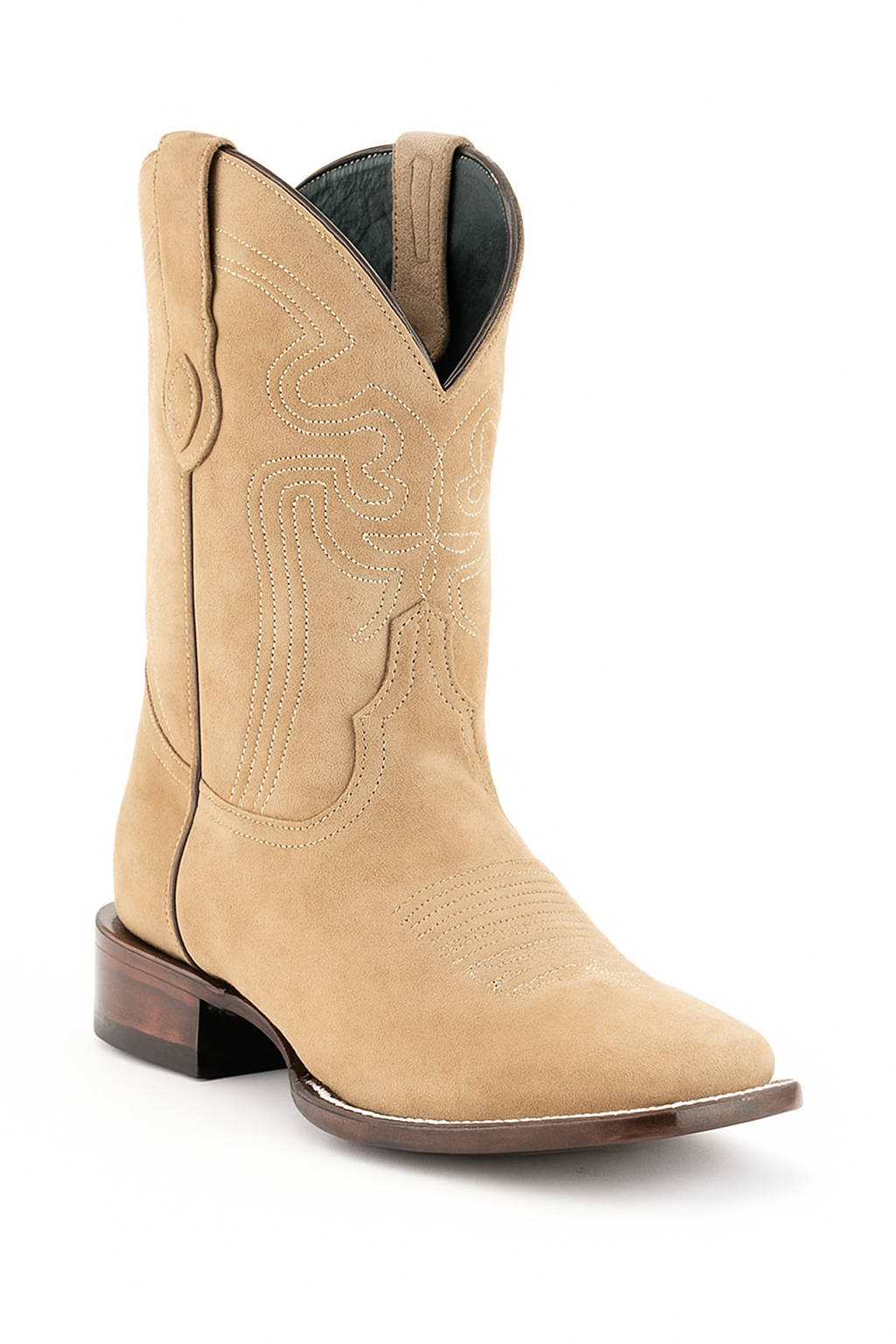 Ferrini Men's Roughrider Square Toe Boots Handcrafted - Taupe