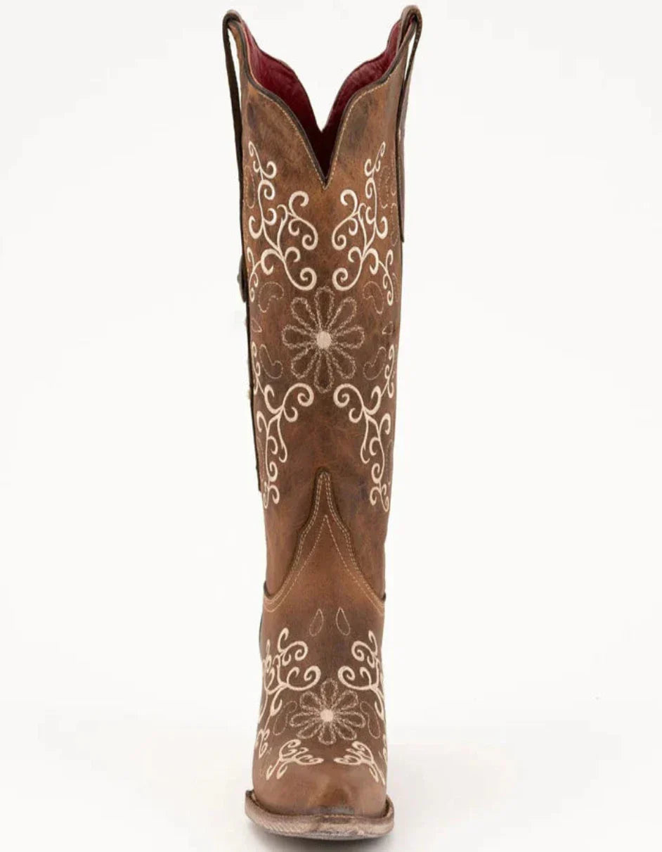 Ferrini Women's Bella Snip Toe Boots Handcrafted - Brown 8226110 5 82261-10-060-B  - from alligatorwarehouse.com