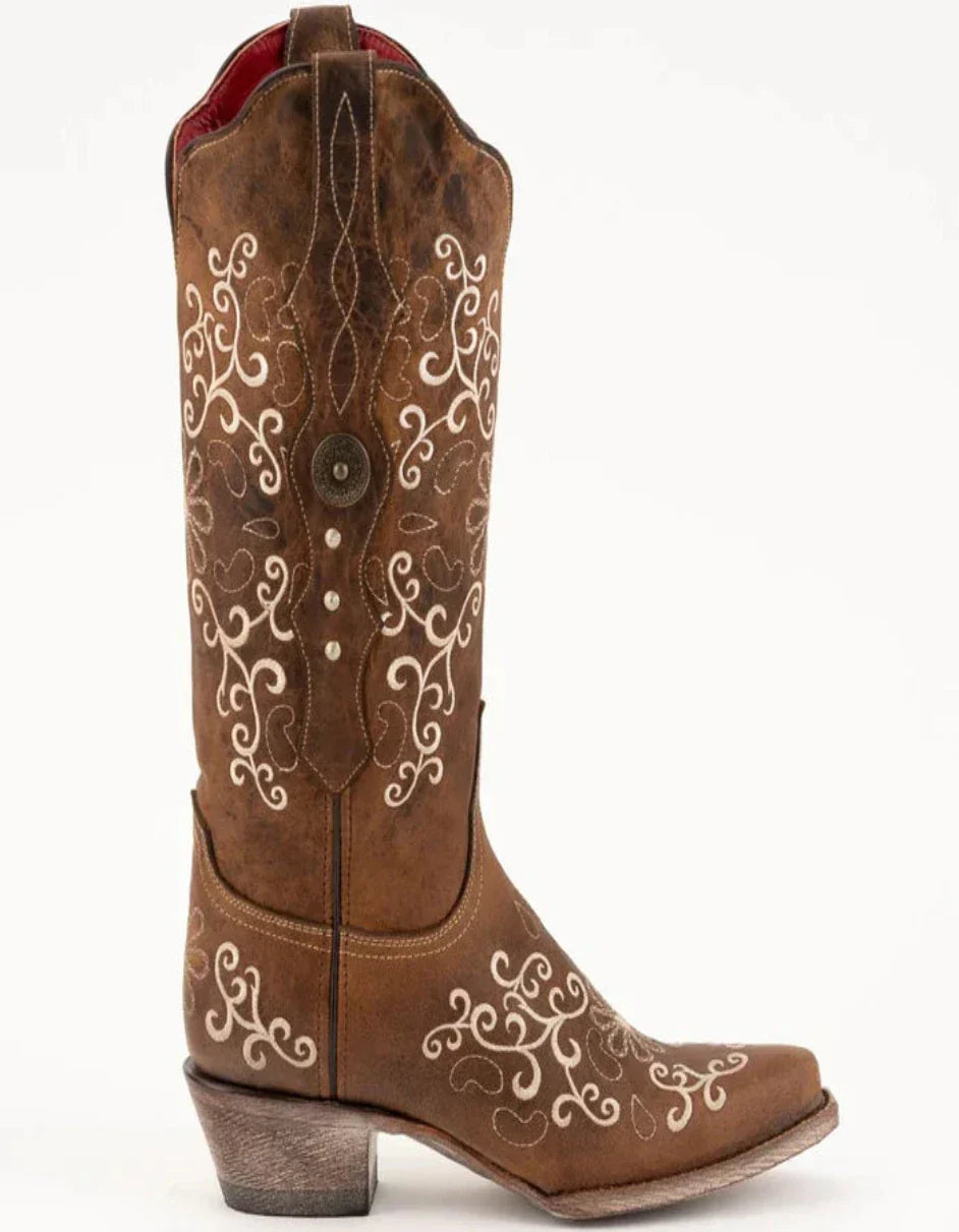 Ferrini Women's Bella Snip Toe Boots Handcrafted - Brown 8226110 3 82261-10-060-B  - from alligatorwarehouse.com