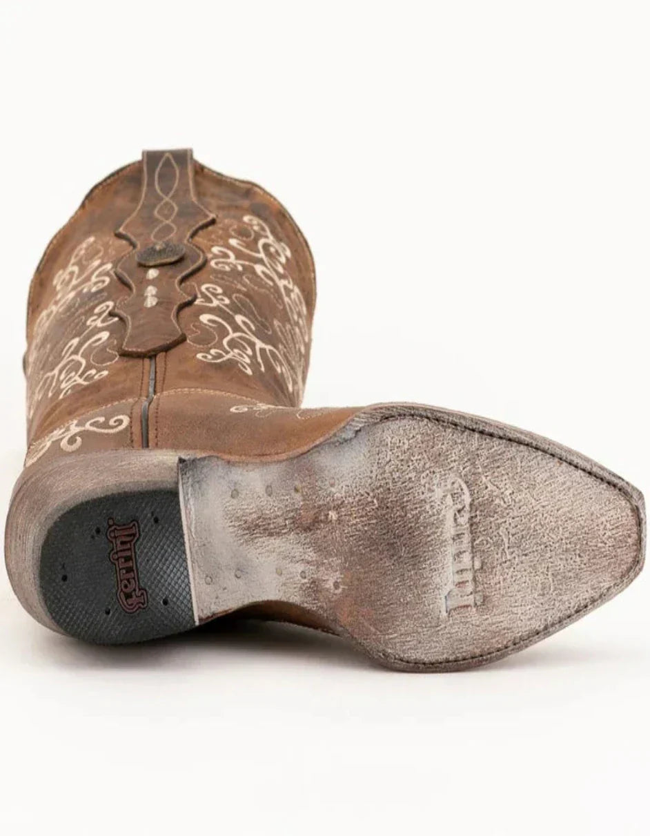 Ferrini Women's Bella Snip Toe Boots Handcrafted - Brown 8226110 6 82261-10-060-B  - from alligatorwarehouse.com