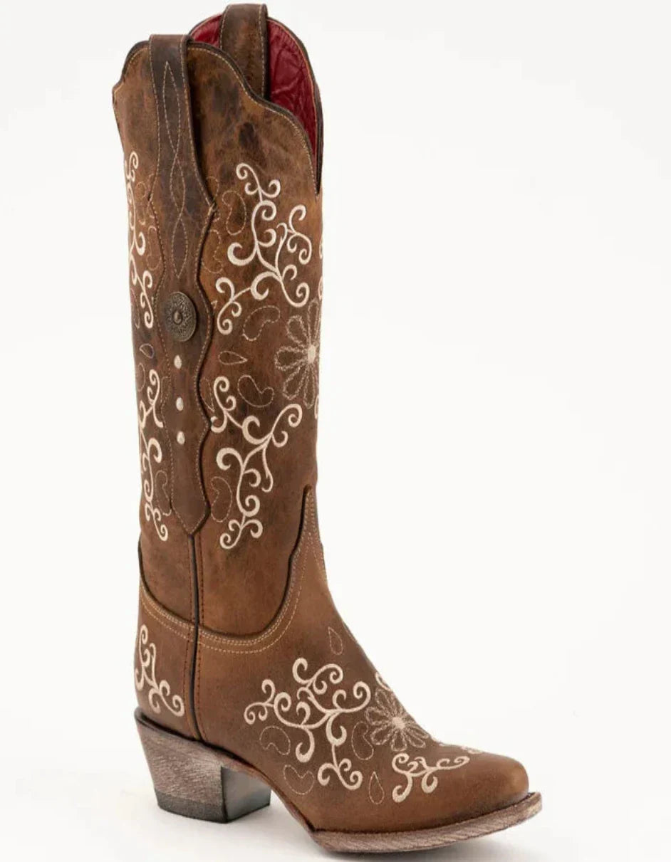 Ferrini Women's Bella Snip Toe Boots Handcrafted - Brown 8226110 1 82261-10-060-B  - from alligatorwarehouse.com