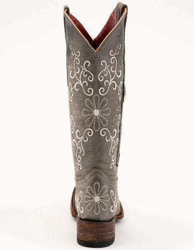 Ferrini Women's Bella Square Toe Boots Handcrafted - Grey/Smoke 8229349 3 82293-49-060-B  - from alligatorwarehouse.com