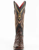 Ferrini Women's Bronco Square Toe Boots Pirarucu Fish Print - Chocolate 5 93393-09-060-B  - from alligatorwarehouse.com