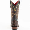 Ferrini Women's Bronco Square Toe Boots Pirarucu Fish Print - Chocolate 9339309 4 93393-04-060-B  - from alligatorwarehouse.com