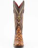 Ferrini Women's Bronco Square Toe Boots Pirarucu Fish Print - Cognac 4 93393-61-060-B  - from alligatorwarehouse.com