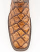 Ferrini Women's Bronco Square Toe Boots Pirarucu Fish Print - Cognac