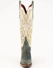 Ferrini Women's Candy Snip Toe Boots Handcrafted - Teal/Cream 8366143