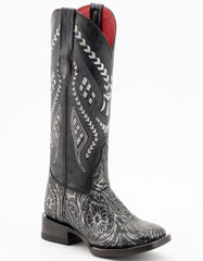 Ferrini Women's Cleopatra Square Toe Boots Handcrafted - Silver