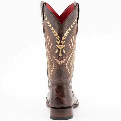 Ferrini Women's Jesse Square Toe Boots Alligator Print - Chocolate 9359309 5 93593-09-060-B  - from alligatorwarehouse.com