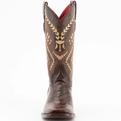 Ferrini Women's Jesse Square Toe Boots Alligator Print - Chocolate 9359309 4 93593-09-060-B  - from alligatorwarehouse.com