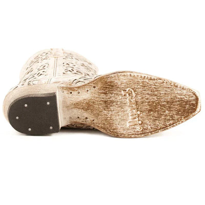 Ferrini Women's Mandala Snip Toe Boots Handcrafted - Shaby Chic Brown 8176110 6 81761-10-060-B  - from alligatorwarehouse.com