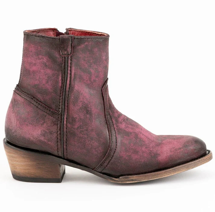 Ferrini Women's Stacey Round Toe Ankle Boots Handcrafted - Purple 6101148