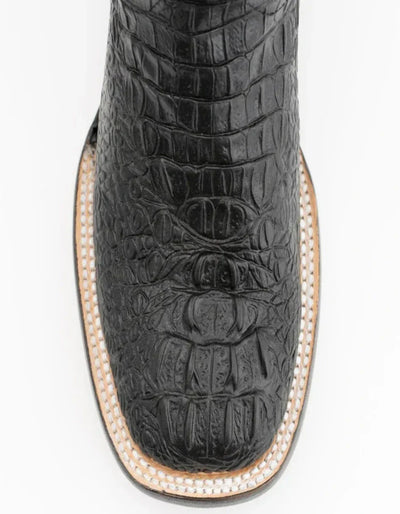 Ferrini Women's Stampede Square Toe Boots Crocodile Print - Black Boots 2 90393-04-060-B  - from alligatorwarehouse.com