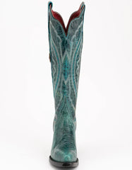 Ferrini Women's Twilight Snip Toe Boots Handcrafted - Teal 8106143