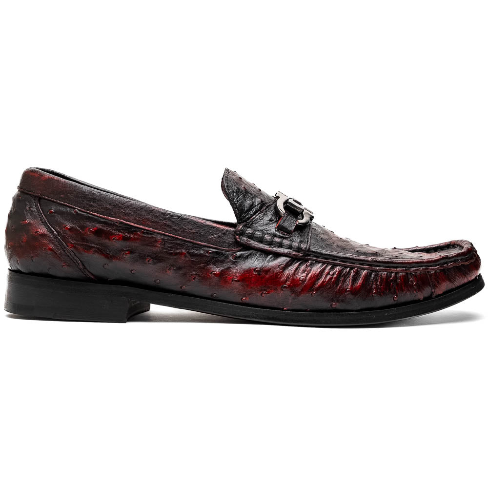 Marco Di Milano Ferrioni Ostrich Bit Loafers Black Cherry