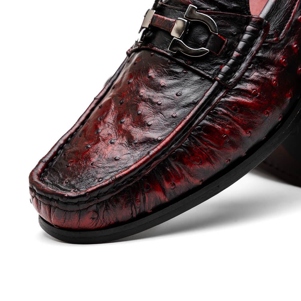 Marco Di Milano Ferrioni Ostrich Bit Loafers Black Cherry