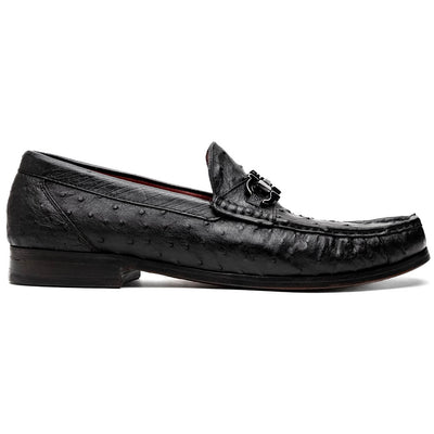 Marco Di Milano Ferrioni Ostrich Black Bit Loafer 1 FERRIONI_OSTRICH_BLACK_8  - from alligatorwarehouse.com