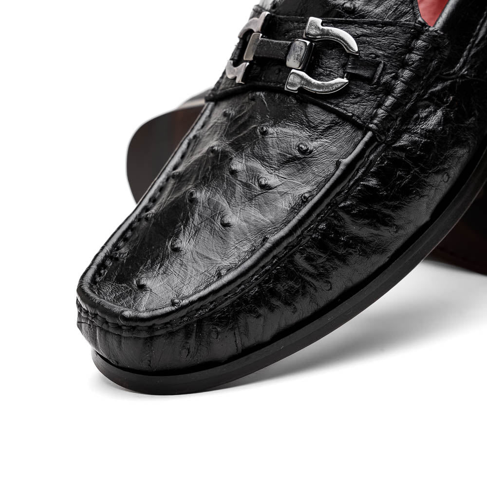 Marco Di Milano Ferrioni Ostrich Bit Loafers Black