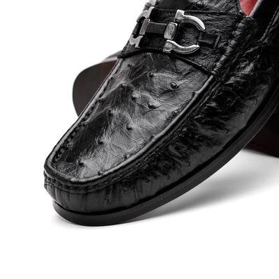 Marco Di Milano Ferrioni Ostrich Black Bit Loafer 3 FERRIONI_OSTRICH_BLACK_8  - from alligatorwarehouse.com