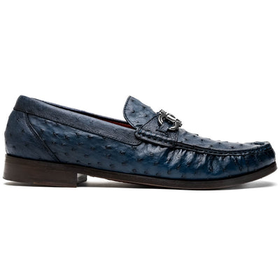 Marco Di Milano Ferrioni Ostrich Navy Bit Loafer 1 FERRIONI_OSTRICH_NAVY_8  - from alligatorwarehouse.com
