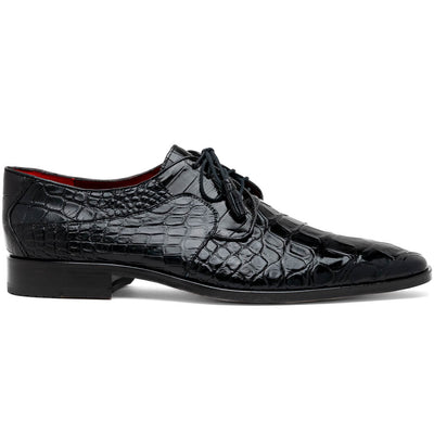 Marco Di Milano Fitipaldi Black Alligator Derby Shoe 1 FITIPALDI_ALLIGATOR_BLACK_9  - from alligatorwarehouse.com