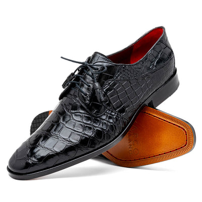 Marco Di Milano Fitipaldi Black Alligator Derby Shoe 2 FITIPALDI_ALLIGATOR_BLACK_9  - from alligatorwarehouse.com