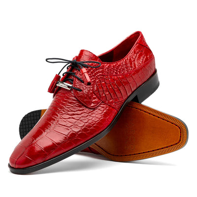 Marco Di Milano Fitipaldi Red Alligator Derby Shoe 2 FITIPALDI_ALLIGATOR_RED_8  - from alligatorwarehouse.com