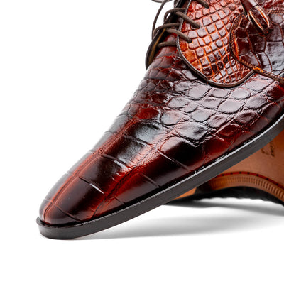 Marco Di Milano Fitipaldi Rustic Cognac Alligator Derby Shoe 3 FITIPALDI_ALLIGATOR_RUSTIC COGNAC_8.5  - from alligatorwarehouse.com