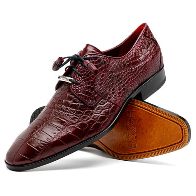 Marco Di Milano Fitipaldi Wine Alligator Derby Shoe 2 FITIPALDI_ALLIGATOR_WINE_7  - from alligatorwarehouse.com