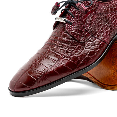 Marco Di Milano Fitipaldi Wine Alligator Derby Shoe 3 FITIPALDI_ALLIGATOR_WINE_7  - from alligatorwarehouse.com