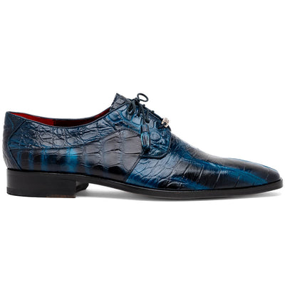 Marco Di Milano Fitipaldi Rustic Blue Alligator Derby Shoe 1 FITIPALDI_ALLIGATOR_RUSTIC BLUE_7  - from alligatorwarehouse.com