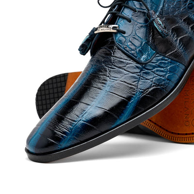 Marco Di Milano Fitipaldi Rustic Blue Alligator Derby Shoe 4 FITIPALDI_ALLIGATOR_RUSTIC BLUE_7  - from alligatorwarehouse.com