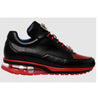 Belvedere  Flash  Black / Red Genuine Ostrich  Soft Italian Calf Skin Sneakers 2 MEN E01 BLACK/RED-M-11  - from alligatorwarehouse.com