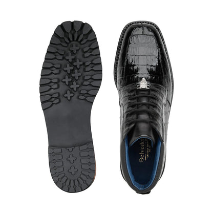 Belvedere Gallardo Black Alligator Luxury Dress Shoe