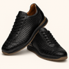 Marco Di Milano Roma Men's Shoes Black Genuine Caiman Crocodile / Woven Leather Fashion Sneakers 3 ROMA_CAIMAN FUSCUS_BLACK_8  - from alligatorwarehouse.com
