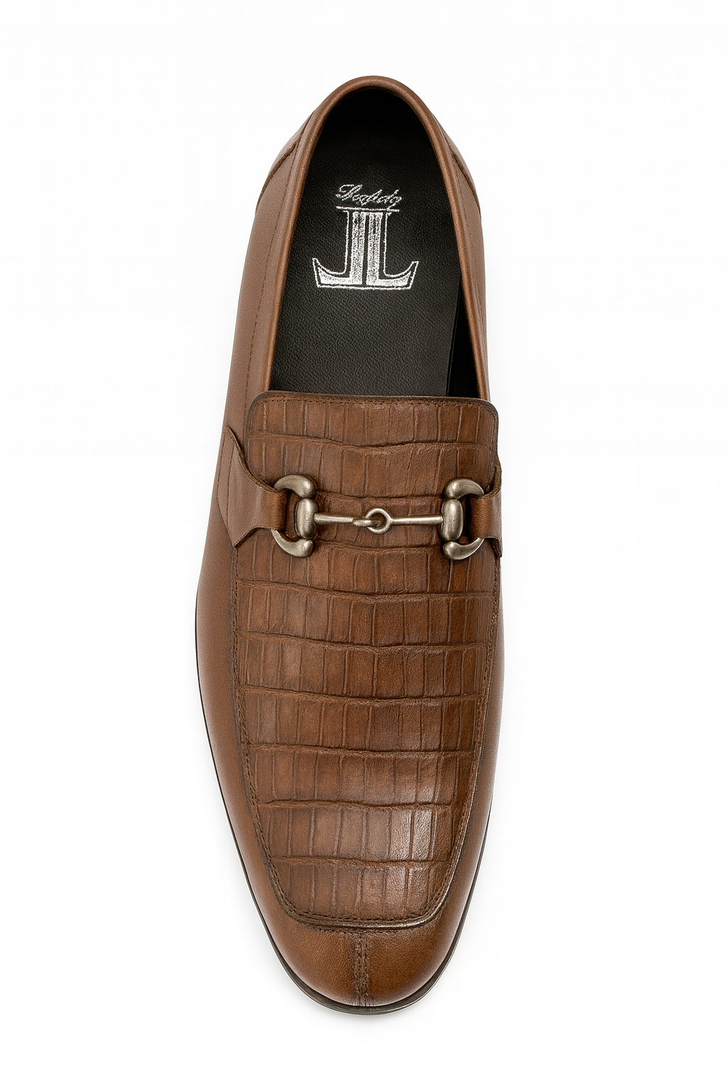 Men’s Regal Brown Slip-On Shoes – Genuine Crocodile & Calfskin Leather