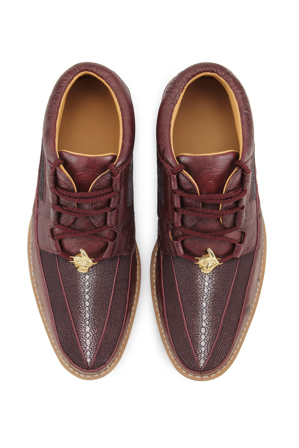 Los Altos Casual Burgundy Genuine Stingray / Ostrich Shoes