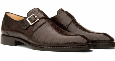 Gigolo Brown Crocodile Monk Strap Loafers By Mezlan Made In Spain Brand 6   - from alligatorwarehouse.com