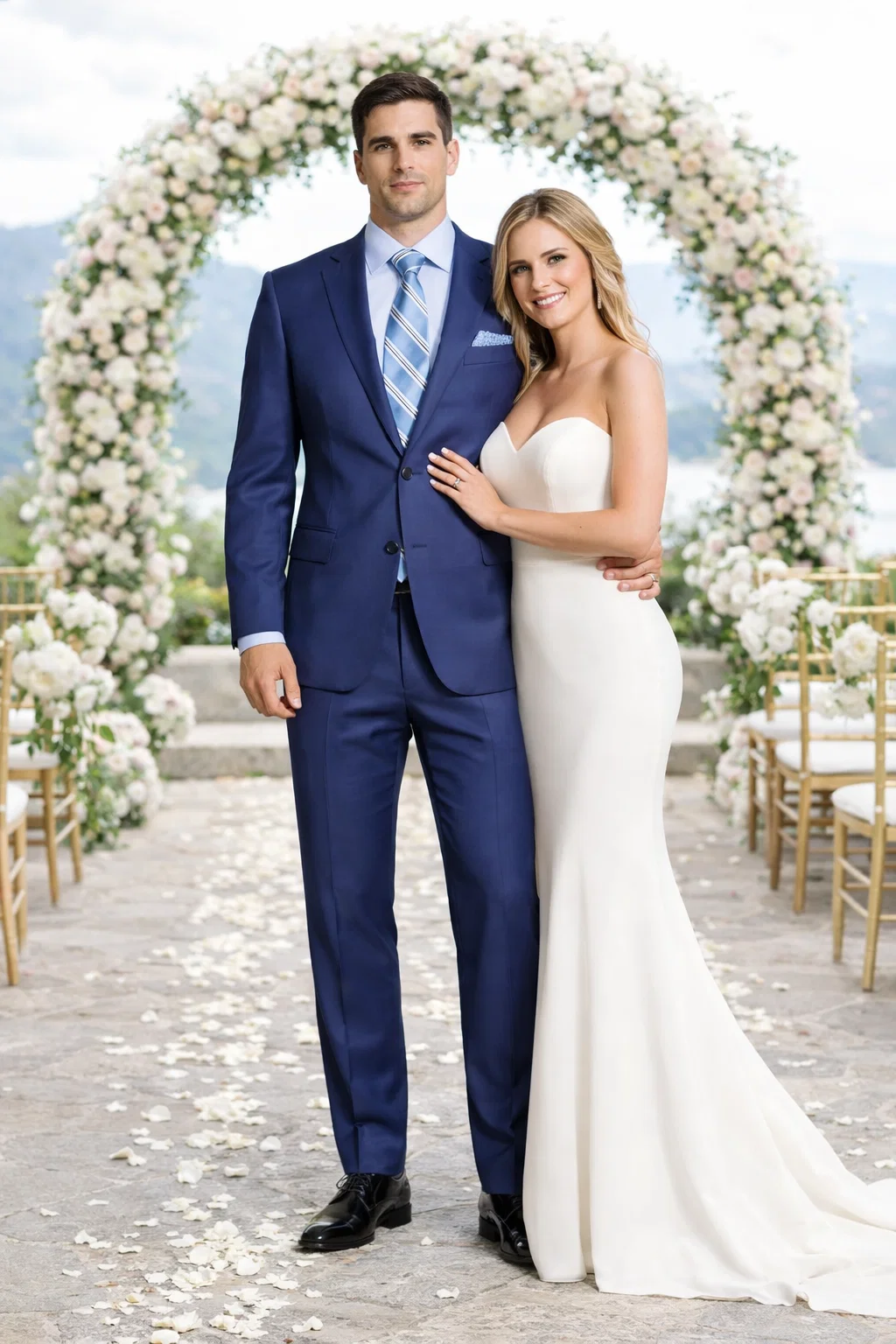 Giorgio Fiorelli Black and French Blue Two-Button Suit