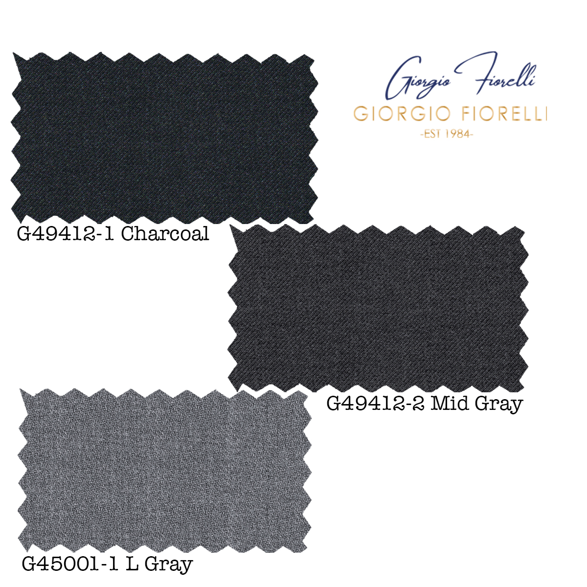 Giorgio Fiorelli Charcoal, Gray, and Light Gray Two-Button Suit