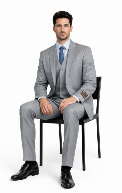 Giorgio Fiorelli Grey Two-Button Suit + Vest