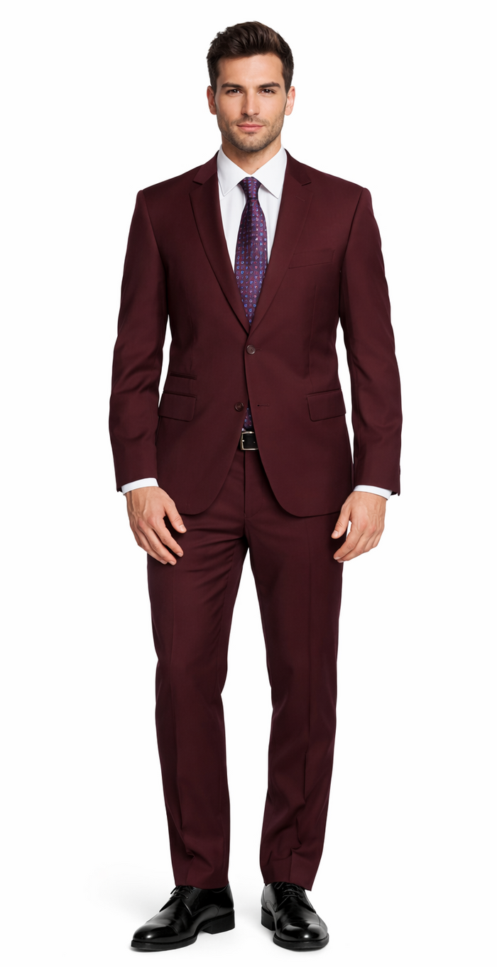 Giorgio Fiorelli Two-Button Suit in Burgundy, Camel, Beige