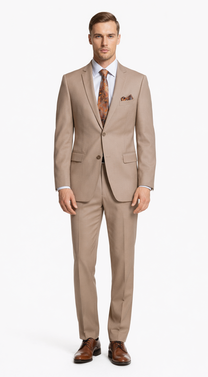 Giorgio Fiorelli Two-Button Suit in Burgundy, Camel, Beige