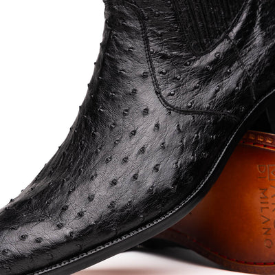 Marco Di Milano Giorgio Black Ostrich Quill Dress Boots 3 GIORGIO_OSTRICH_BLACK_8  - from alligatorwarehouse.com