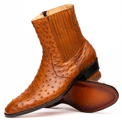 Marco Di Milano Giorgio Brandy Ostrich Quill Dress Boots 2 GIORGIO_OSTRICH_BRANDY_8  - from alligatorwarehouse.com