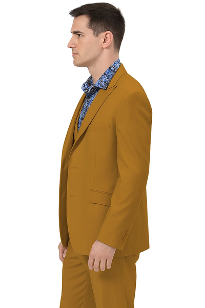 Luxury Gold Suit for Men – Double Breasted Vest & Peak Lapel Design 3   - from alligatorwarehouse.com