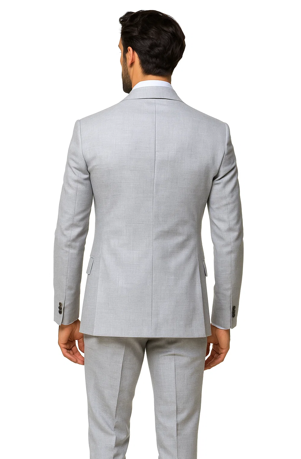Suits With Baggy Pleated Pants - Wide Leg Pants 100% Wool - Classic Fit in Grey One Button 3 Piece Suit by Rossiman 8   - from alligatorwarehouse.com
